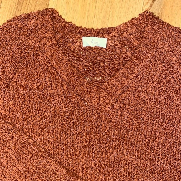 Evereve Braeve Chunky Knit Flare Sleeve Rust Sweater, good preworn condition - Picture 3 of 8